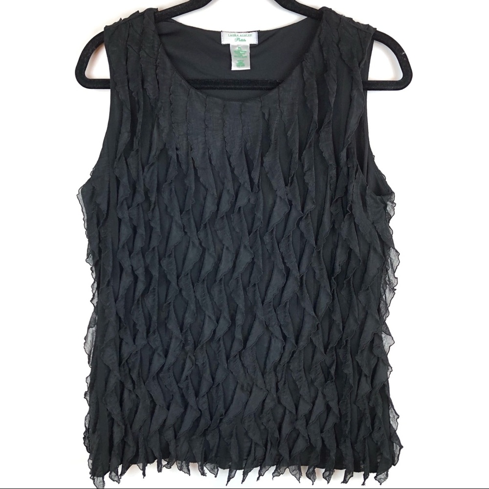 Laura Ashley black sleeveless top. PL